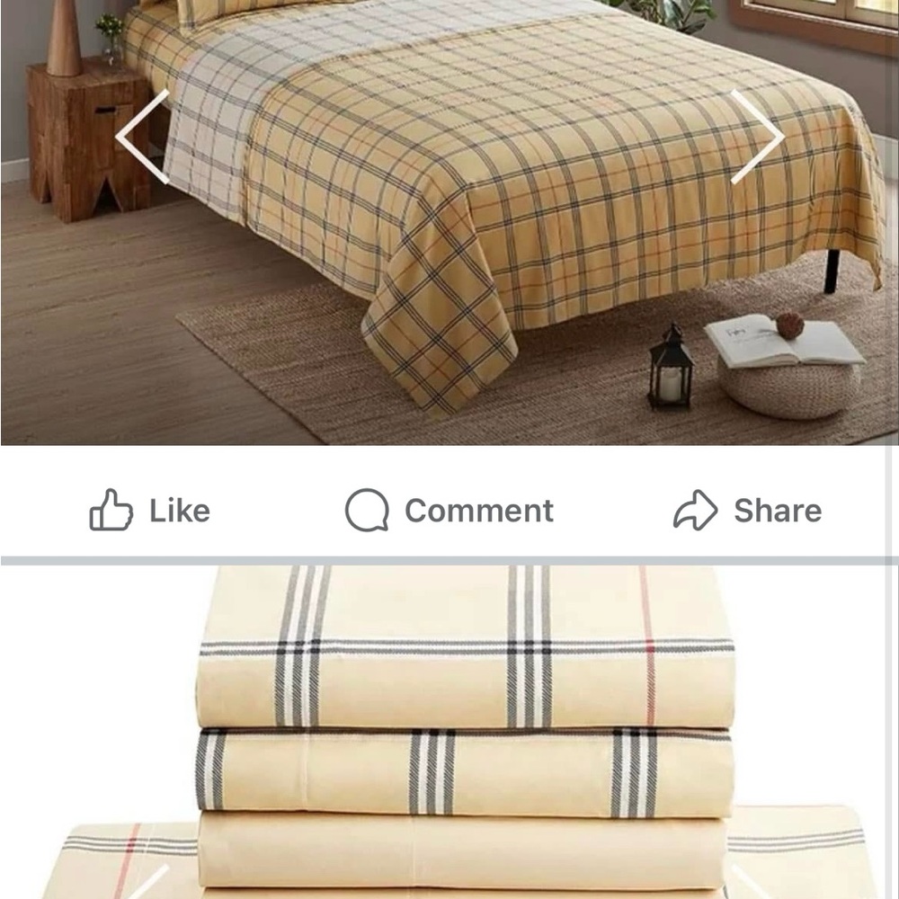 Elegant Plaid Cream Bedding Set